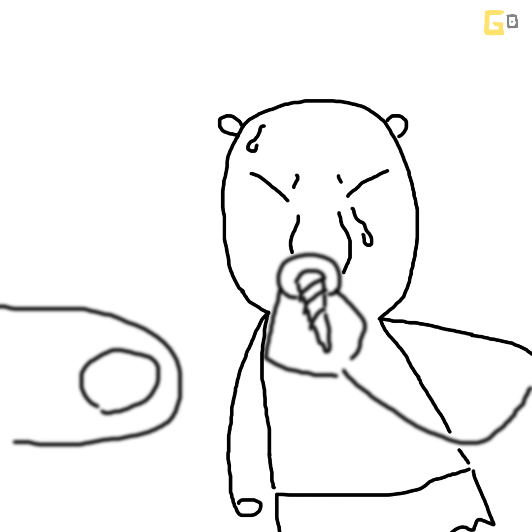 나사를 신중하게 보고 있는 황금고블린